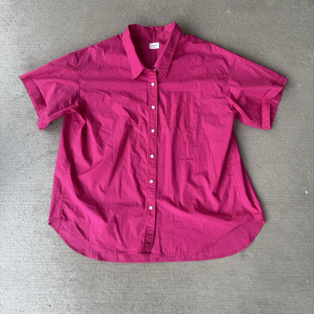 Aritzia Wilfred‎ Free Pink Button Down Shirt Women's L Oversized Cotton Top